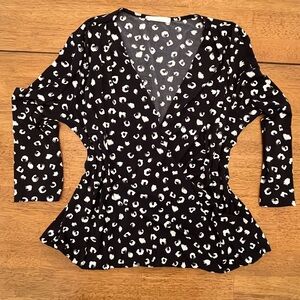 Beacon Black and White Patterned Blouse